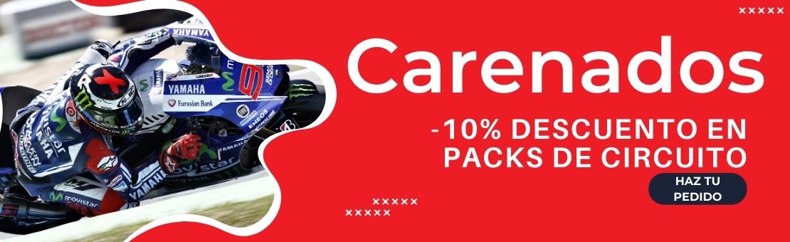 Descuentos del 10% en packs de circuito en la sección Carenados.